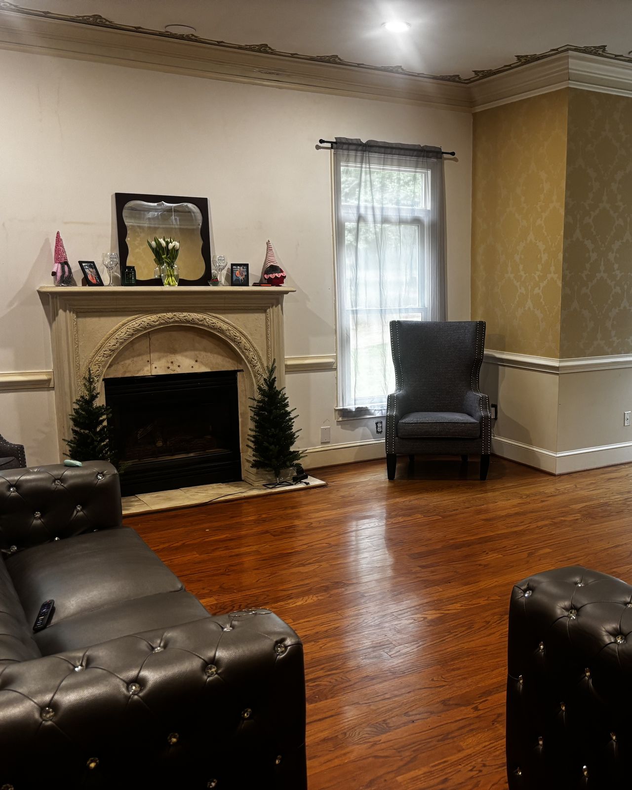 Living room with fireplace